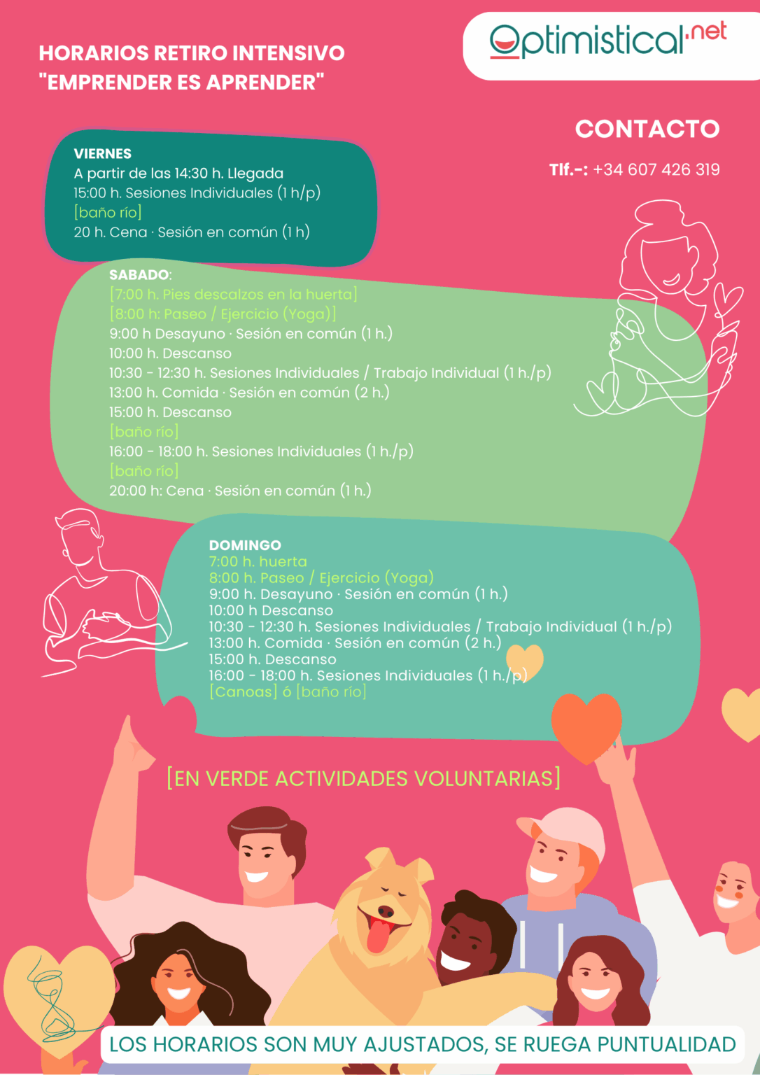 Horarios e información del Retiro Intensivo Emprender es Aprender